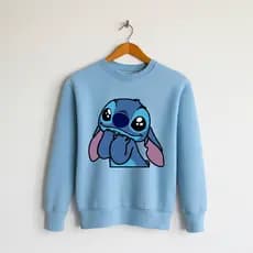 Moletom Lilo e Stitch Algodão Flanelado Blusa de Frio com Capuz Canguru Bolso Unissex Feminino Casal