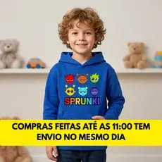 Moletom Canguru Sprunki Infantil Adulto Unissex Blusa de Frio com Capuz Inverno Casaco Abrigo