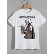Camiseta Star Wars Darth Vader Yoda Adulto e Infantil Unissex 100% Algodão Blusa Geek Filme Estampado Colorido