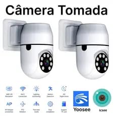Câmera Tomada Wi-fi facilidade na instalação 1080P Giratória App Yoosee icsee