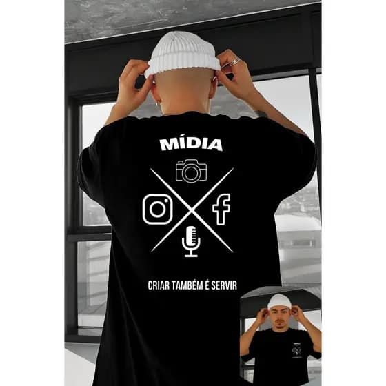 Camiseta 100% Algodão MÍDIA Cristã Criar Também É Servir Estilo Ministerial e Criativo + Envio IMEDIATO