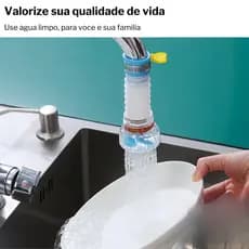 Chuveirinho Bico Retrátil Giratória 360° Filtro De Água Arejador Torneira Promoção(Com Filtro De Partículas)