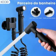 Ducha Higiênica Válvula Dupla Conjunto De Pulverizador De Bidé De Parede Fosco Preto