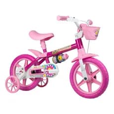 Bicicleta Infantil Rosa Aro 12 Nathor flower