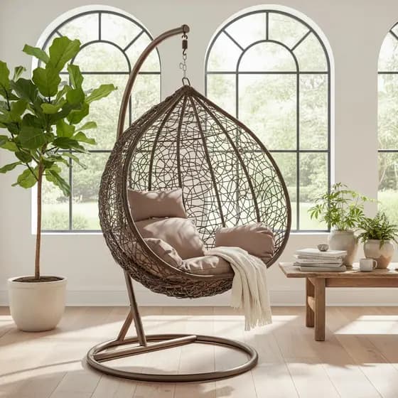 Cadeira De Balanço Design Italiano Com Suporte Jardim