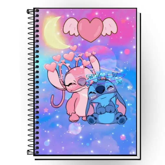 Caderno Lilo & Stitch Escolar 1 10 15 20 Matérias Personalizado | Capa Dura Luxo | Envio Rápido 24h Presente