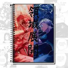Caderno universitario ,personalizado do gojo e sukuna revanche jujutsu kasein Aesthetic | Capa Dura  e  1 ate 20 materia