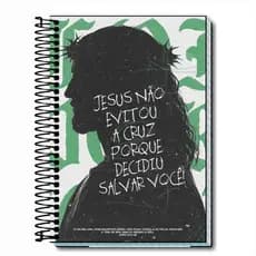 Caderno Frases Bíblicas Personalizado Capa Dura 1, 10, 15 e 20 Matérias Universitário A4 Espiral Premium Top