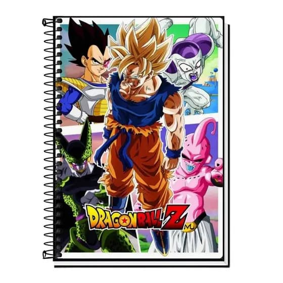 Caderno  personalizado vegeta dragon ball z  Vários Modelos 1 10 15 20 Matérias Capa Dura Espiral Estudante Faculdade