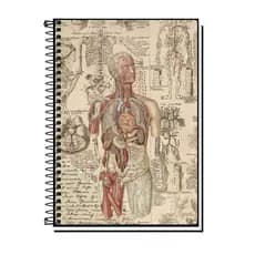 Caderno tema de Medicina universitario, faculdade  Aesthetic | Capa Dura com Espiral Metálico | 1, 10, 15 ou 20 Matérias