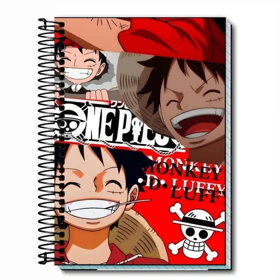 Caderno One Piece 1,10,15 ou 20 Matérias Design Exclusivo  Capa Dura Premium | Ideal para Escola, Faculdade ou Presente