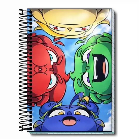 Caderno escolar Mundo Torajo Educativo Infantil Colorido Capa Dura 1, 10, 15 e 20 Materias Universitario Espiral Premium