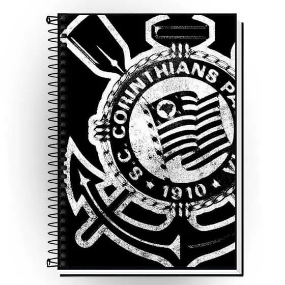 Caderno Personalizado Corinthians | Capa Dura Plastificada | 1 a 20 Matérias | Escolar e Universitário | Envio Rápido