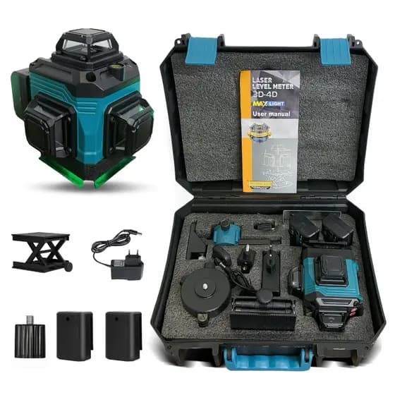 【GENAI】Laser 4D 16 Linhas Verdes Nível 360 ° Feixe De Vertical Horizontal Autonivelante