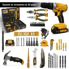 Chave de fenda elétrica portátil de 22 V + 81 acessórios - O kit completo para profissionais