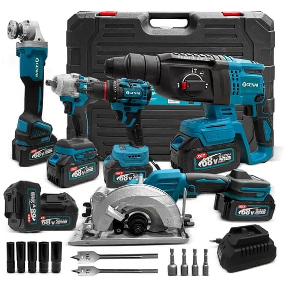 【GENAI】68V Kit de Ferramentas Sem Escova 5 em 1 com  + 3 Bateria