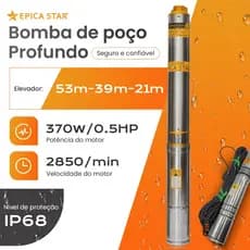 Bomba Submersa para Poço Profundo 550W/370W 0.75HP/0.5HP IP68 - Alta Vazão e Pressão para Abastecimento de Água