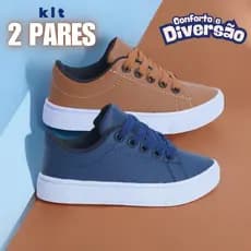 Kit 2 Tênis Infantil Masculino Colegial Antiderrapante e Leve Pronta Entrega