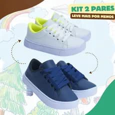 Kit 2 Pares Tênis Escolar Infantil Masculino Resistente e Macio com Solado Seguro