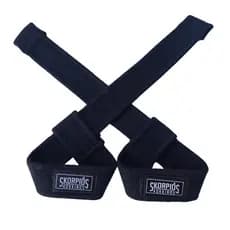 Par Straps 100% algodão PRETO para academia, cross fit e musculação.