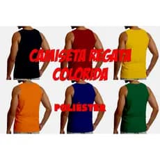 Camiseta Regata Colorida Malha sublimação 100% Poliéster
