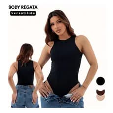 Body Feminino Regata Básico Collant Liso Blusa Feminina Bory
