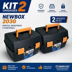 kit 2 Maleta plástica para serra mármore e ferramentas 14" - NEW BOX 2030 - Arqplast