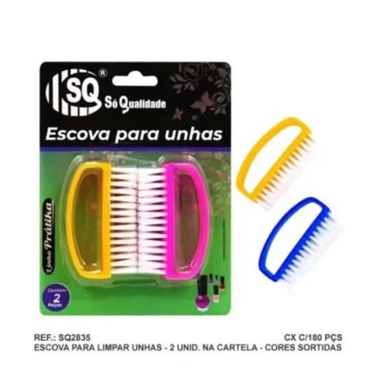 Kit 2 Escova Para Unhas Multiuso Reforçada