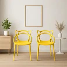 Allegra Polipropileno Kit com 2 Cadeiras Confortáveis Design Retro