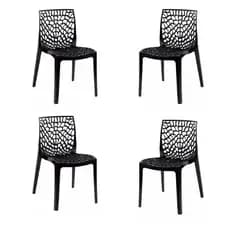 Conjunto de Cadeiras Gruvyer Preta - Facil Limpeza, Para Sala, Cozinha, Area Externa