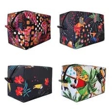 Necessaire Feminina Grande Bolsa Estojo Porta Maquiagem Organizadora Estampada