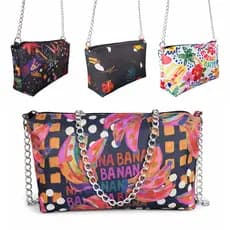 Bolsa Feminina Pequena Alça de Corrente Transversal Ombro Tiracolo Moda Casual Elegante