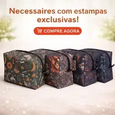 Necessaire Feminina Grande Estampada Organizador de Maquiagem e Higiene Pessoal Viagem