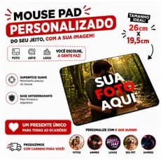 Mouse Pad Personalizado 26x19cm Para Presente Base Antiderrapante Alta Qualidade