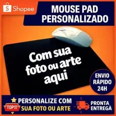 Mouse Pad Personalizado Com Sua Arte ou Logo 26x19 Presente Criativo Antideslizante