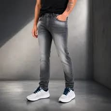 Calça Jeans Cinza Skinny Slim Tradicional Com Elastano Premium – Para Trabalho E Dia A Dia 36 AO 48