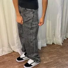 Calça Balão Masculina Preta Grafite 3D Premium Edição Limitada Baggy Largo Streetwear