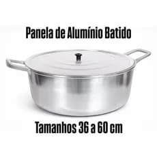 Panela de Alumínio Batido Fundido Grosso 36 a 60 cm