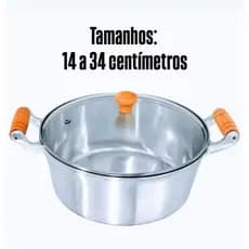 Panela de Alumínio Batido Caçarola Fundida - Com tampa de Vidro - Resistente 14 a 34 centimetros