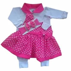 Kit Para Bebê  Vestido com macacão, Vestido Menina, Vestido Pompom Infantil
