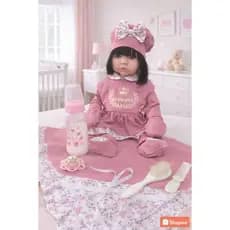 Boneca Bebê Reborn Realista Silicone Pode Dar Banho Rosé