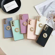 Capa Capinha Galaxy S25 S24 FE PLUS ULTRA EDGE S23FE S21FE S20FE M55 M35 M15 F55 com Anel Coração