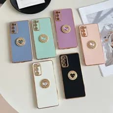 Capa Capinha de Celular XIAOMI REDMI 15 15C 14C 13 NOTE 14 13 PRO PLUS Minimalista com Anel Coração