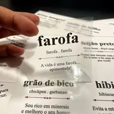 Kit 42 Adesivos Para Mantimentos Potes de Cozinha 7x7cm Modelo Dicionário Divertido Vinil Transparen