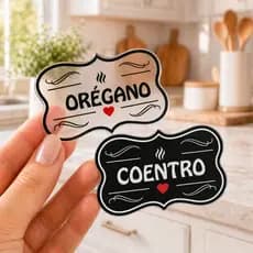 Kit 50 Adesivos Para Temperos E Mantimentos  5x3cm Organizadores De Potes