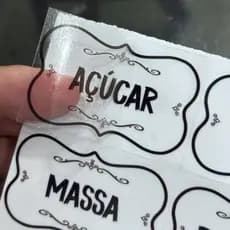 50 Adesivos Vinil Transparente para Potes de Mantimentos 5x3cm