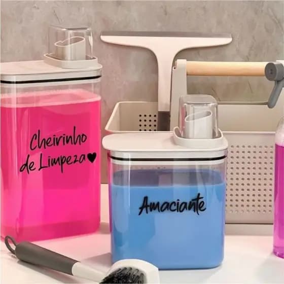 24 Adesivos Decorativos Transparente para Produtos de Limpeza Adesivos Personalize e Organize sua Despensa