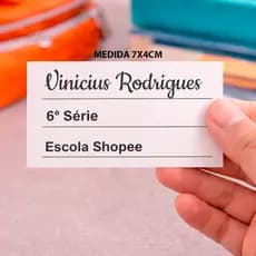 Etiquetas Personalizadas Escolares 7x4 cm – 30 Unidades para Cadernos, Livros e Materiais - Transparente ou Branca