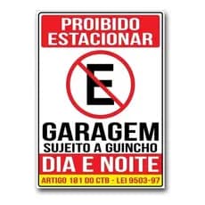 Placa proibido estacionar