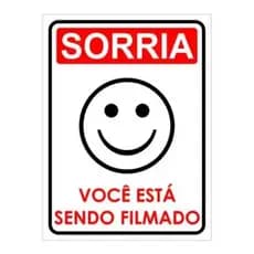 Placas SORRIA VOCÊ ESTA SENDO FILMADO  - Sinalização -Casa ou Apartamento  Envio Imediato  Produto Premium  Sinalização.